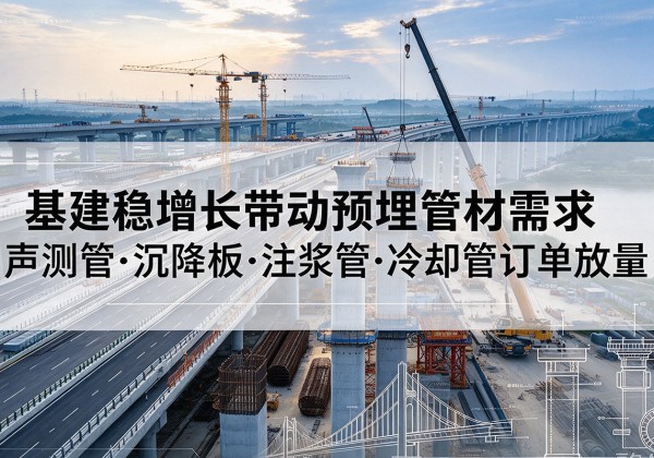 昭通基建稳增长带动预埋监测管材需求，声测管、沉降板、注浆管订单持续放量